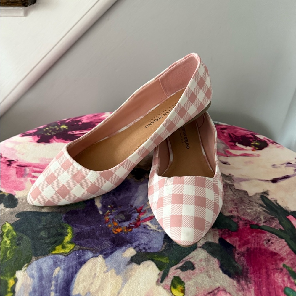 Christian Siriano Pink Gingham Flats